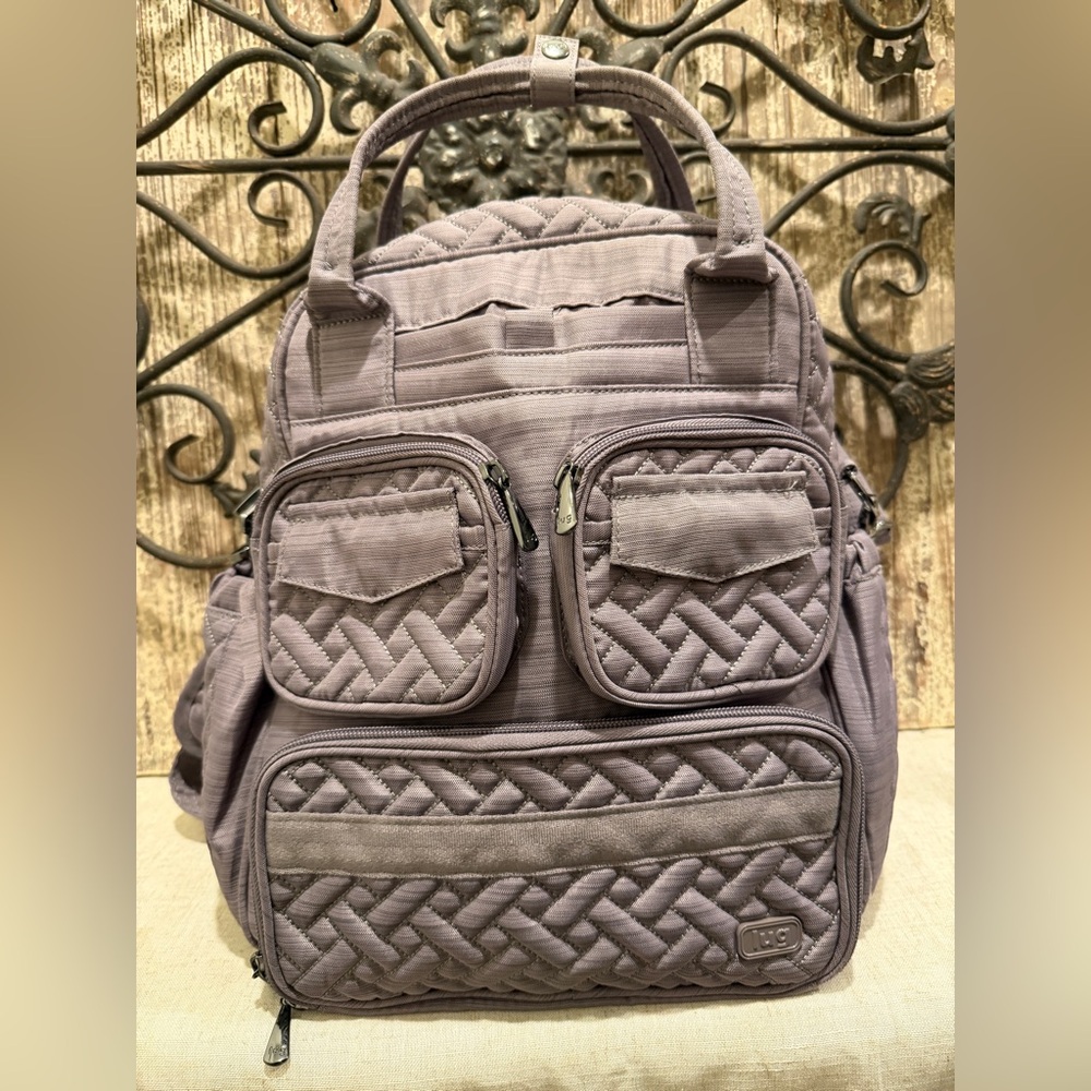 Lug Mini Puddle Jumper Quilted Crossbody Convertible Tote Brushed Pearl Grey - Picture 10 of 13